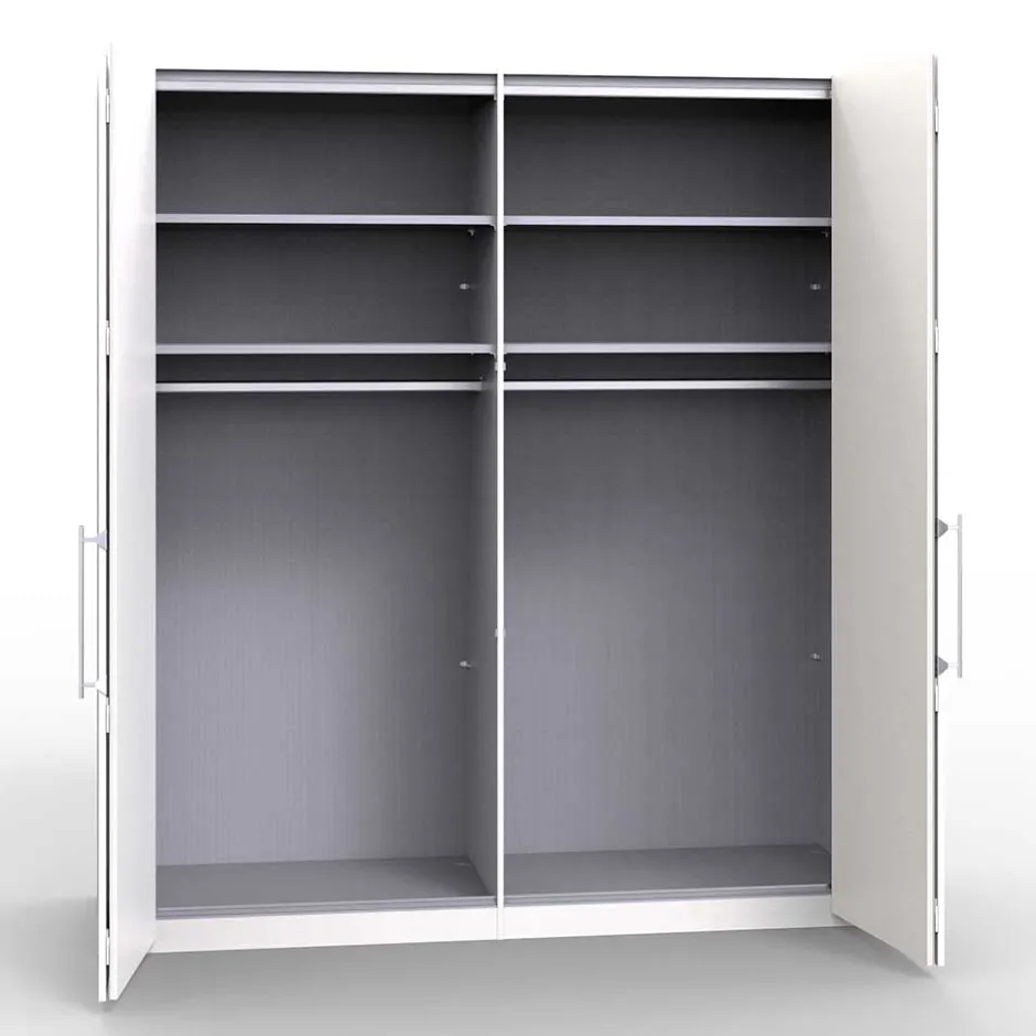 2-türiger Kleiderschrank mit Falttüren in Weiß - Donpiave^Wohnen Discount