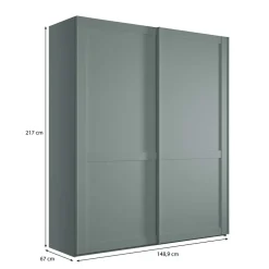 Wohnen 2-türiger Kleiderschrank mit Schwebetüren - modern - Rajavo