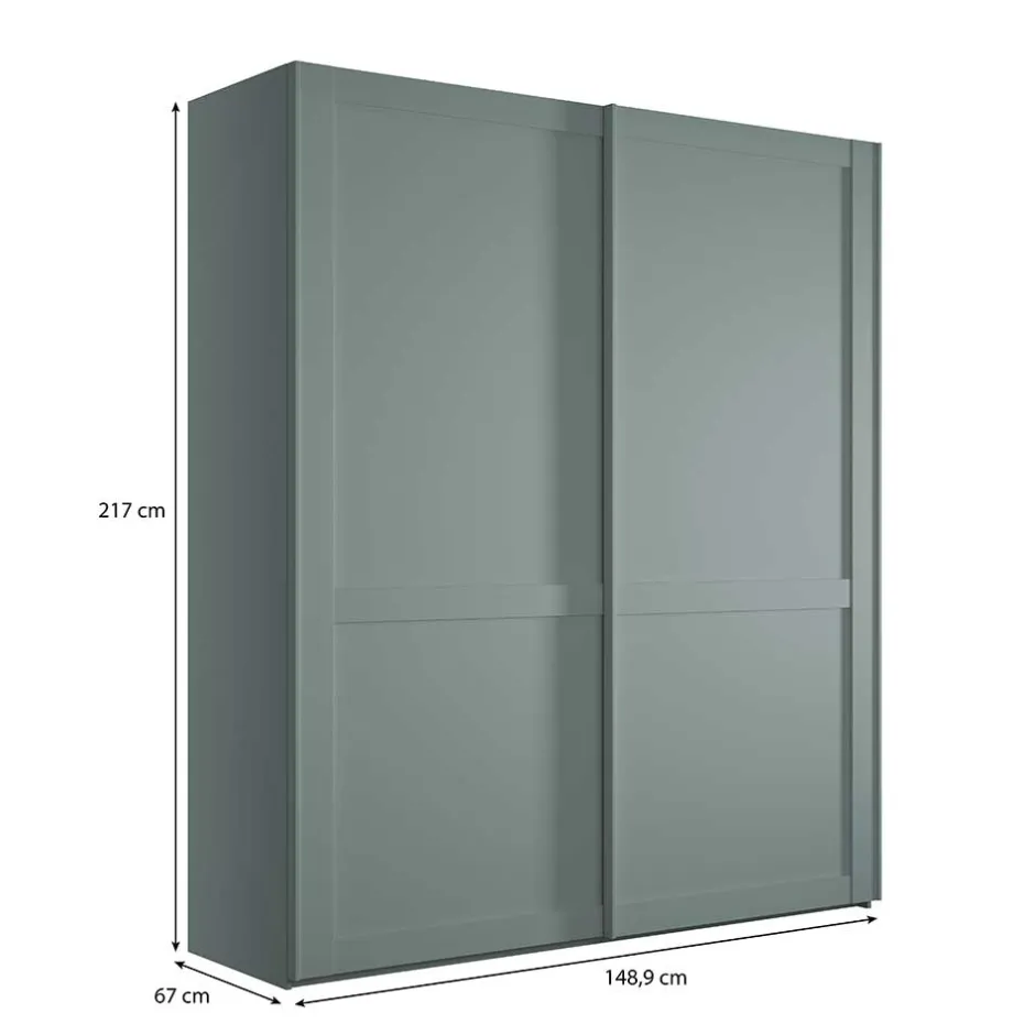 Wohnen 2-türiger Kleiderschrank mit Schwebetüren - modern - Rajavo