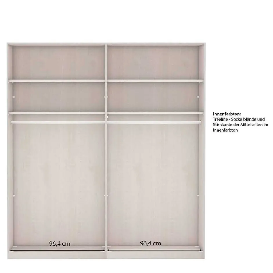 Wohnen 2-türiger Kleiderschrank mit Schwebetüren - modern - Rajavo