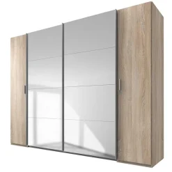 Wohnen 4-türiger Kleiderschrank mit Spiegel Schwebetüren - Metrona