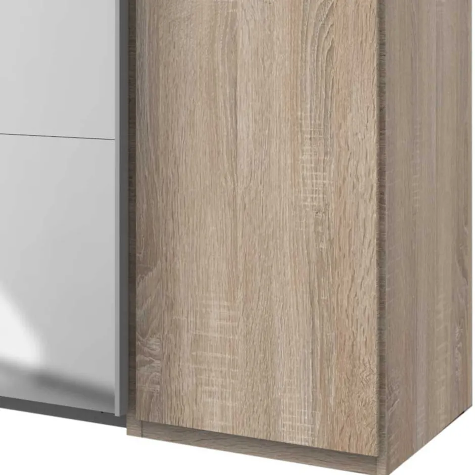 Wohnen 4-türiger Kleiderschrank mit Spiegel Schwebetüren - Metrona