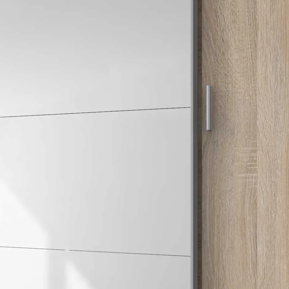 Wohnen 4-türiger Kleiderschrank mit Spiegel Schwebetüren - Metrona