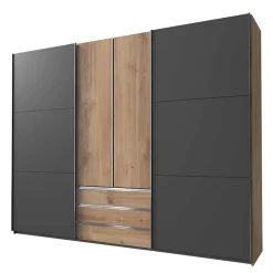 Wohnen 4-türiger Kleiderschrank mit Dreh- & Schiebetüren - Bafata