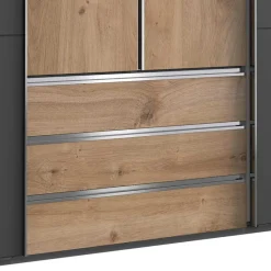 Wohnen 4-türiger Kleiderschrank mit Dreh- & Schiebetüren - Bafata