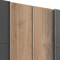 Wohnen 4-türiger Kleiderschrank mit Dreh- & Schiebetüren - Bafata