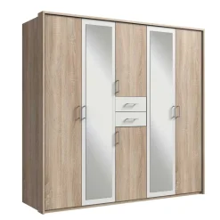 Wohnen 6-türiger Kleiderschrank mit zwei Schubladen - Coint