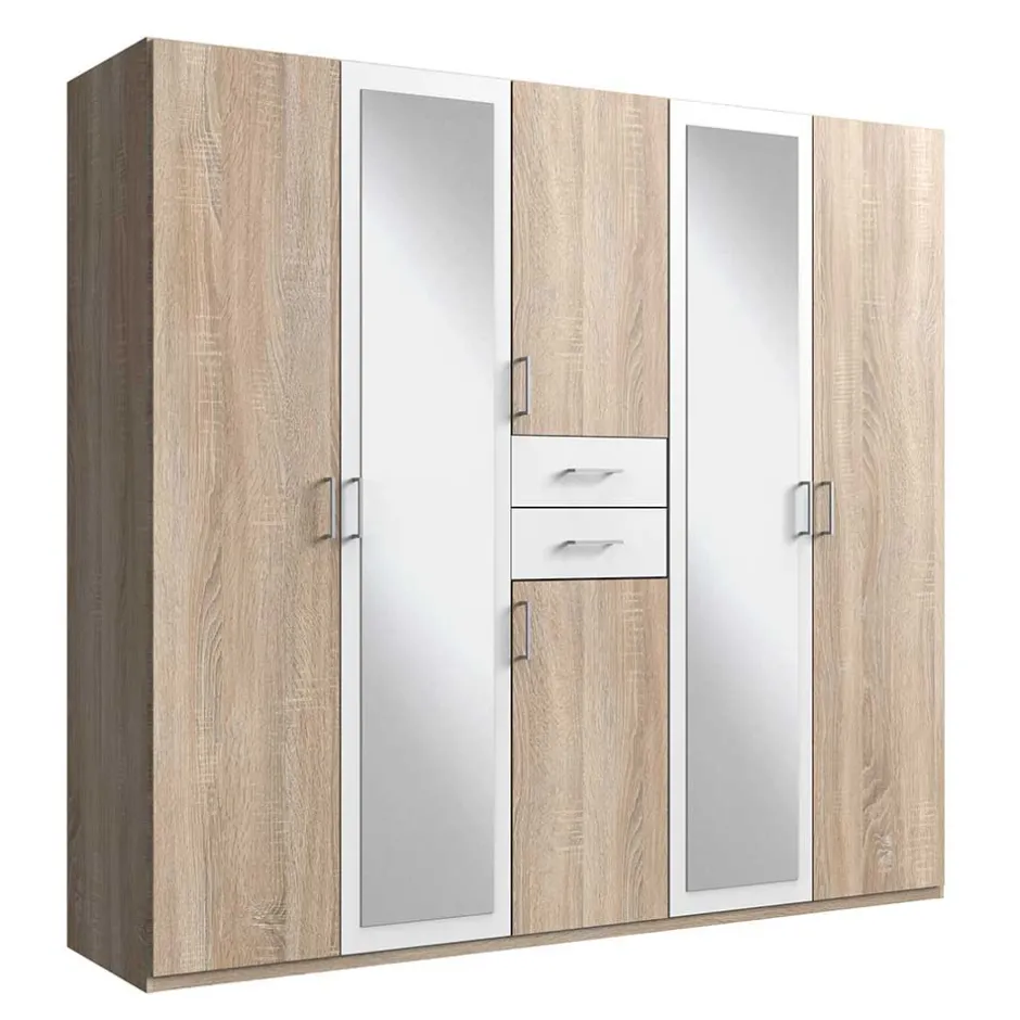 Wohnen 6-türiger Kleiderschrank mit zwei Schubladen - Coint