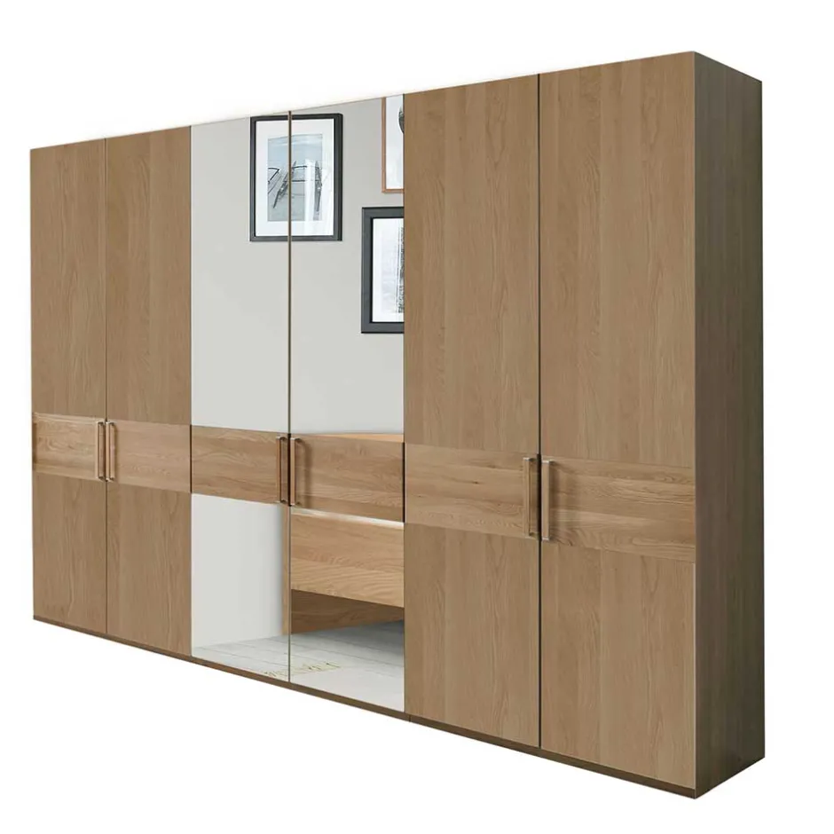 Wohnen 6-türiger Kleiderschrank mit 2 Spiegeln - Emdsiva III