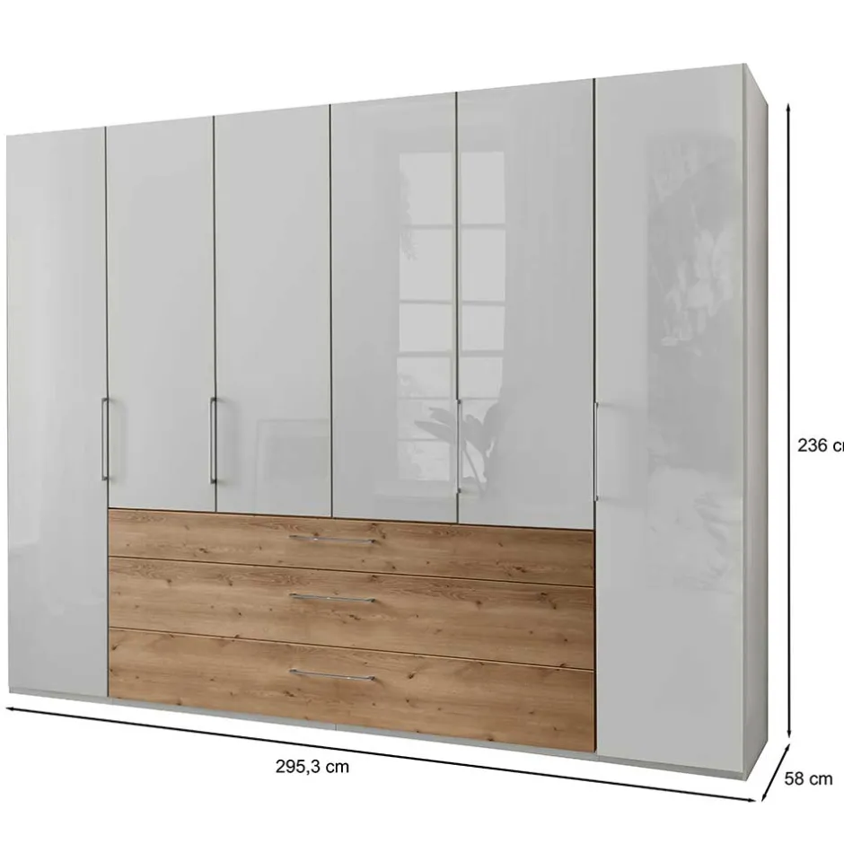Wohnen 4-türiger Kleiderscrhank mit drei Schubladen - Eyes