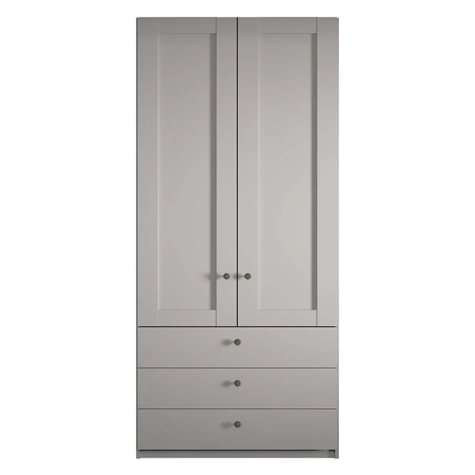 Wohnen 2-türiger Kombi-Kleiderschrank mit 3 Schubladen - Ridonna