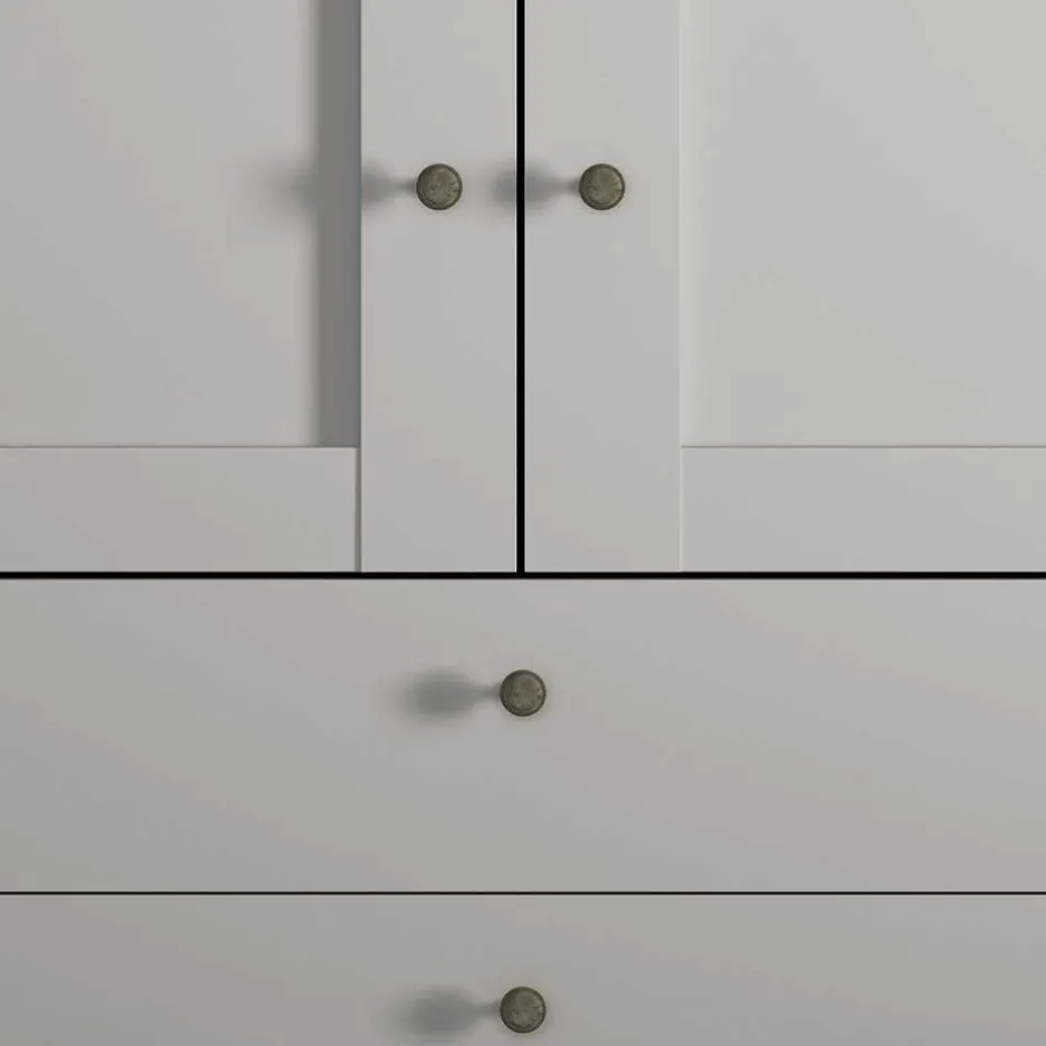 Wohnen 2-türiger Kombi-Kleiderschrank mit 3 Schubladen - Ridonna