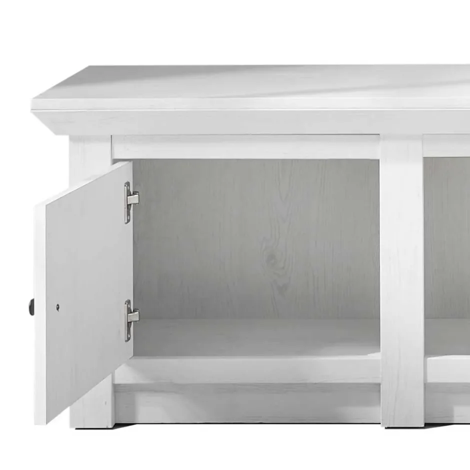 Wohnen 2-türiger Landhaus TV Schrank in Weiß - Chelles