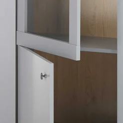 Wohnen 2-türiger Landhaus Vitrinenschrank in Lichtgrau - Buleta