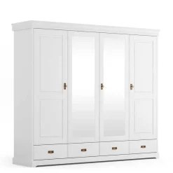 Wohnen 4-türiger Landhausschrank in Weiß - Presto