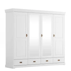 Wohnen 4-türiger Landhausschrank in Weiß - Presto