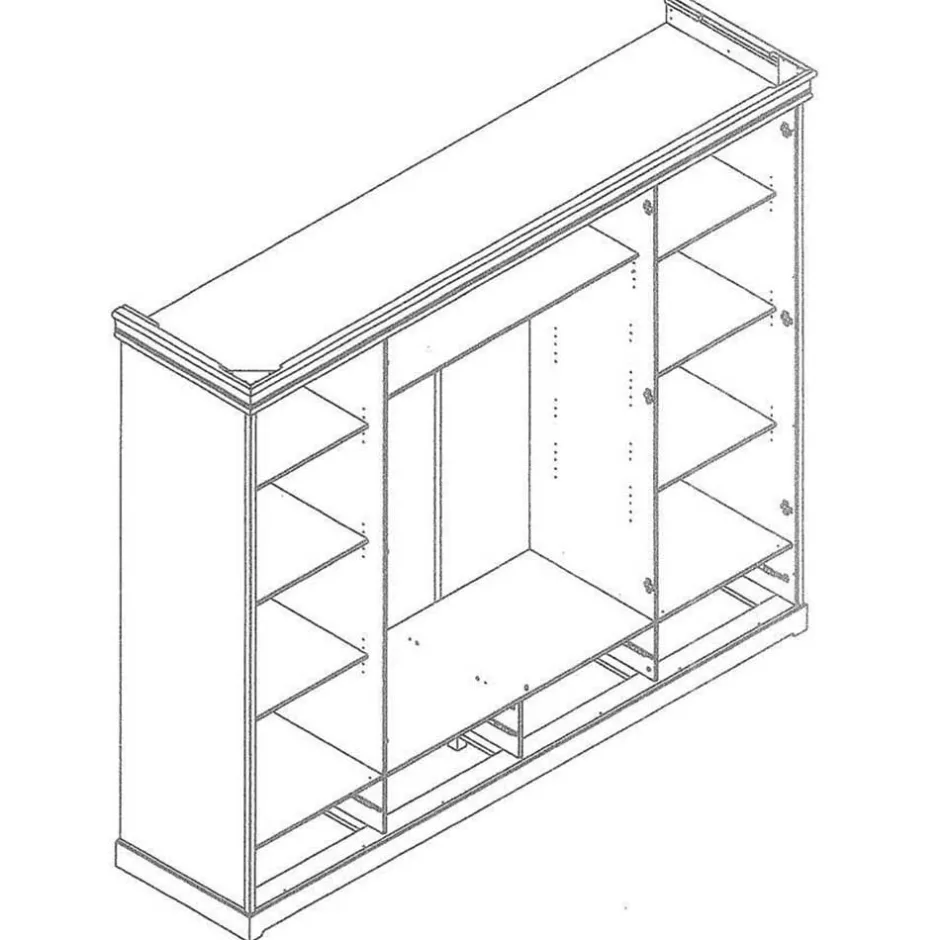 Wohnen 4-türiger Landhausschrank in Weiß - Presto