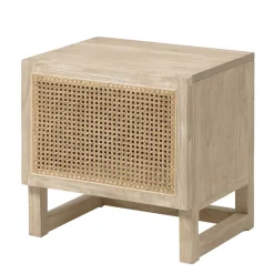 Wohnen 1-türiger Nachtschrank mit Rattan Wiener Geflecht - Bertino