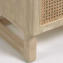 Wohnen 1-türiger Nachtschrank mit Rattan Wiener Geflecht - Bertino