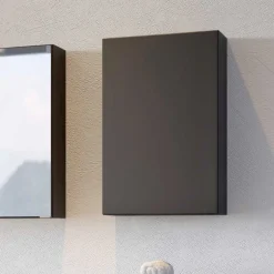 Wohnen 1-türiger Oberschrank fürs Bad in Dunkelgrau - Noricas