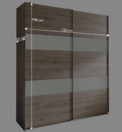 2-türiger Schiebetürenschrank 135 cm breit - Rudolf^Wohnen Sale