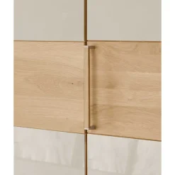 Wohnen 6-türiger Schlafraum Kleiderschrank in Glas Beige - Emdsiva I