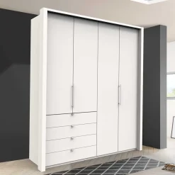 2-türiger Schlafzimmer Falttürenschrank in Weiß - Donpiave^Wohnen Clearance