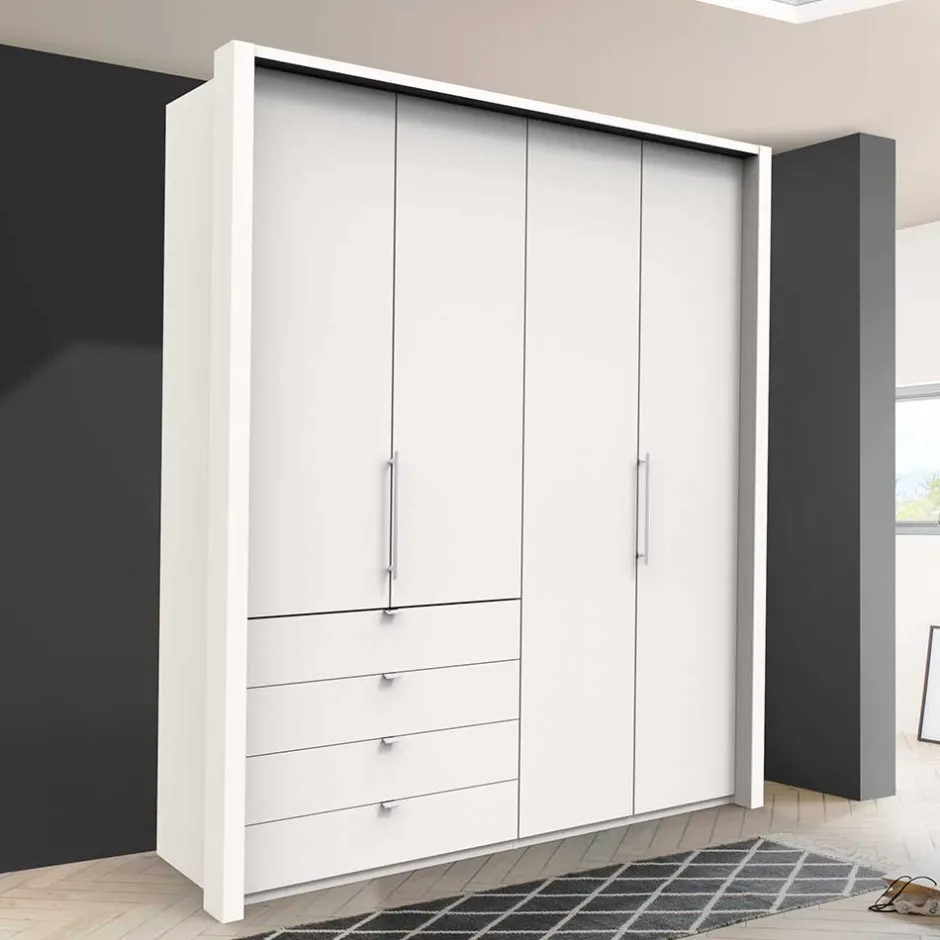 2-türiger Schlafzimmer Falttürenschrank in Weiß - Donpiave^Wohnen Clearance