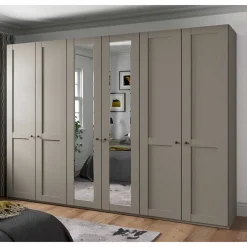 6-türiger Schlafzimmer Kleiderschrank in Hellgrau - Ridonna^Wohnen Hot