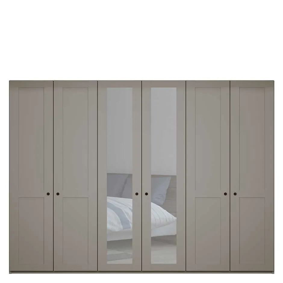 6-türiger Schlafzimmer Kleiderschrank in Hellgrau - Ridonna^Wohnen Hot
