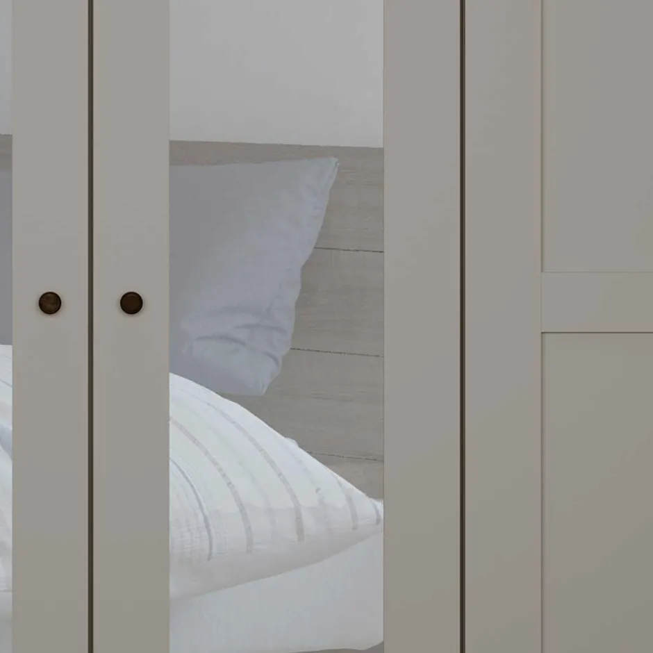 6-türiger Schlafzimmer Kleiderschrank in Hellgrau - Ridonna^Wohnen Hot