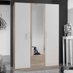 3-türiger Schlafzimmer Schrank mit 2 Schubladen - Purista^Wohnen New