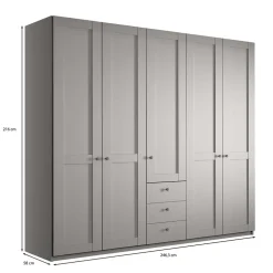 5-türiger Schlafzimmer-Schrank in Hellgrau - Ridonna^Wohnen Clearance