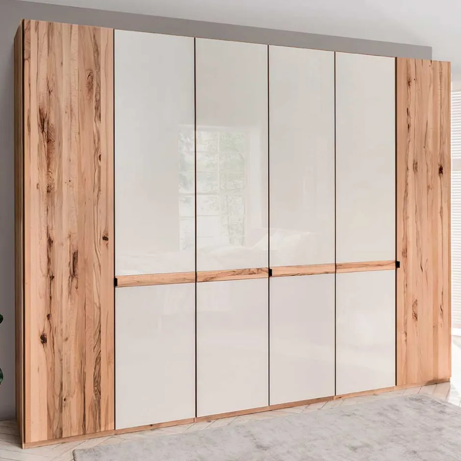 6-türiger Schlafzimmerschrank in Kernbuche & Beige - Krofun^Wohnen