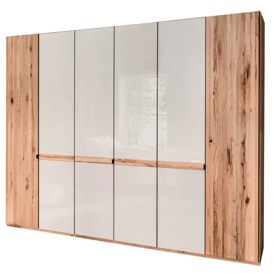 6-türiger Schlafzimmerschrank in Kernbuche & Beige - Krofun^Wohnen