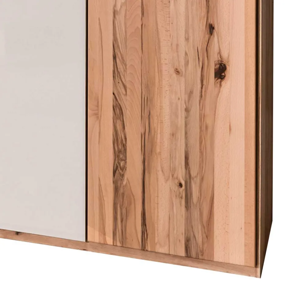 6-türiger Schlafzimmerschrank in Kernbuche & Beige - Krofun^Wohnen