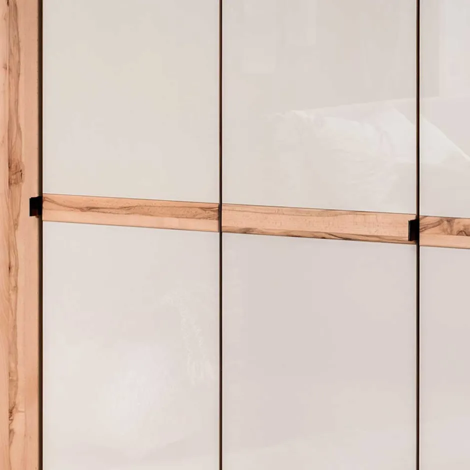 6-türiger Schlafzimmerschrank in Kernbuche & Beige - Krofun^Wohnen