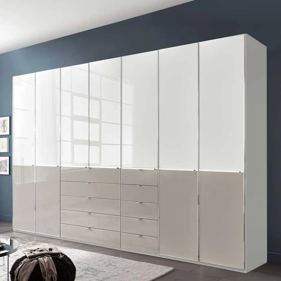 Wohnen 7-türiger Schlafzimmerschrank zweifarbig - Pascan