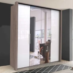 Wohnen 2-türiger Schlafzimmerschrank mit Spiegel - Empresian