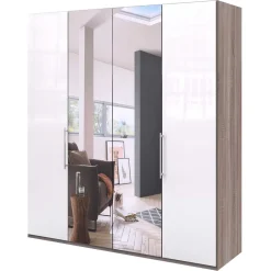 Wohnen 2-türiger Schlafzimmerschrank mit Spiegel - Empresian