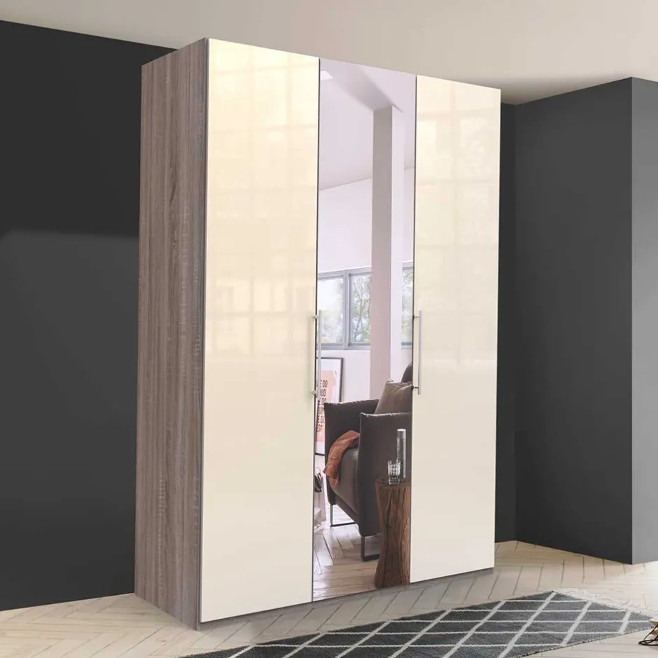 2-türiger Schlafzimmer-Schrank mit Spiegel - Tornado^Wohnen Outlet