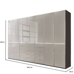 Wohnen 7-türiger Schlafzimmer-Schrank zweifarbig - Korcula