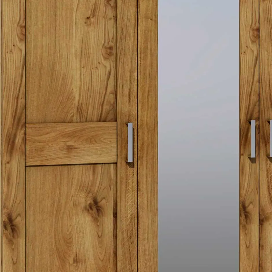 Wohnen 3-türiger Schlafzimmer-Schrank mit Spiegel - Rirua