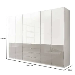 Wohnen 6-türiger Schlafzimmer-Schrank modern - Pascan