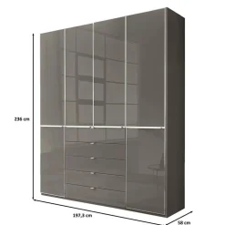 4-türiger Schlafzimmerschrank in Braun - Madita^Wohnen Clearance