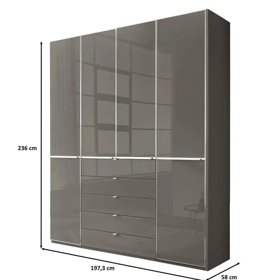 4-türiger Schlafzimmerschrank in Braun - Madita^Wohnen Clearance