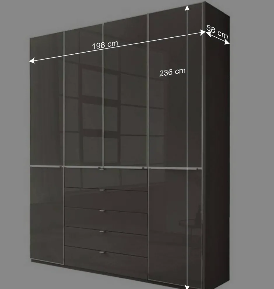 4-türiger Schlafzimmerschrank in Braun - Madita^Wohnen Clearance