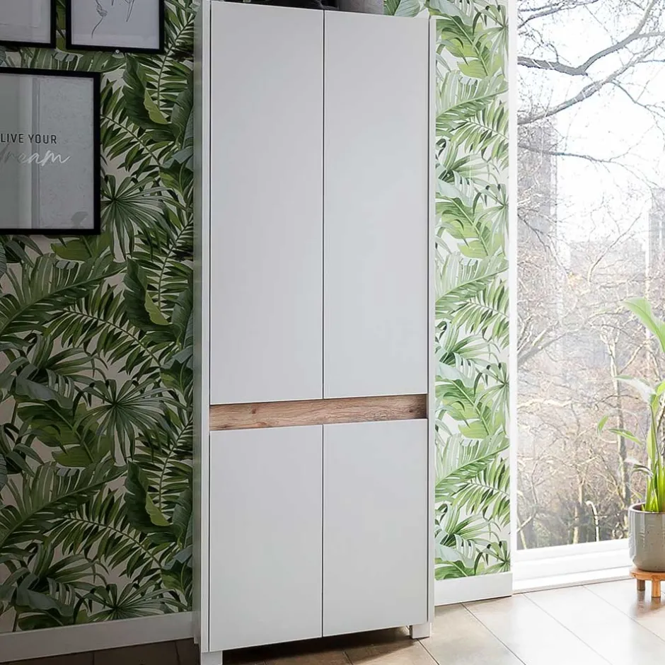 Wohnen 4-türiger Schrank für Schuhe in Weiß - Etravia