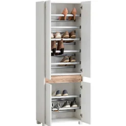Wohnen 4-türiger Schrank für Schuhe in Weiß - Etravia