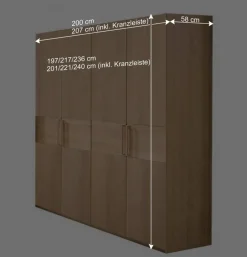 Wohnen 4-türiger Schrank fürs Schlafzimmer in Eichefarben - Emdsiva